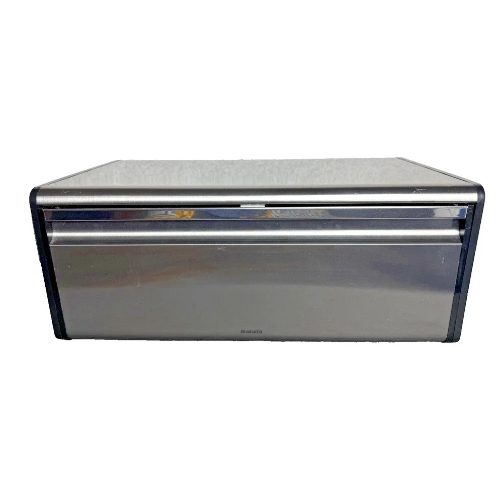 Brabantia Fall Front Bread Box Large Metal Front Opening 18